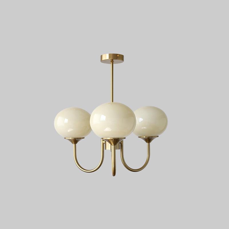 Elegant Crystal Pendant Light | Rose Glass with Gold Accents