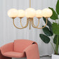 Elegant Crystal Pendant Light | Rose Glass with Gold Accents