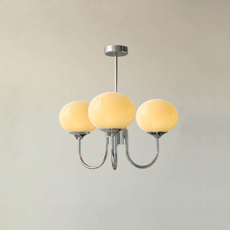 Elegant Crystal Pendant Light | Rose Glass with Gold Accents