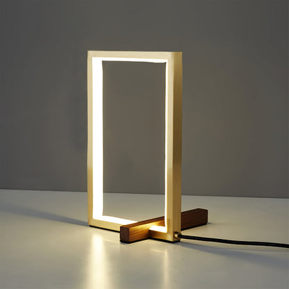 Stylish Copper Desk Lamp with Wood Details
