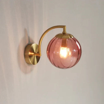 Stylish Pink Glass Wall Sconce