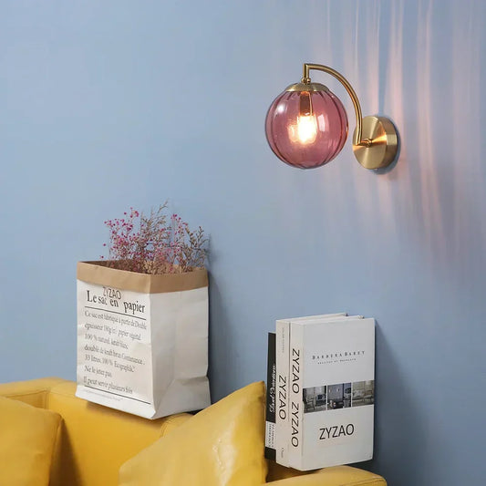 Stylish Pink Glass Wall Sconce - HappyKidMart