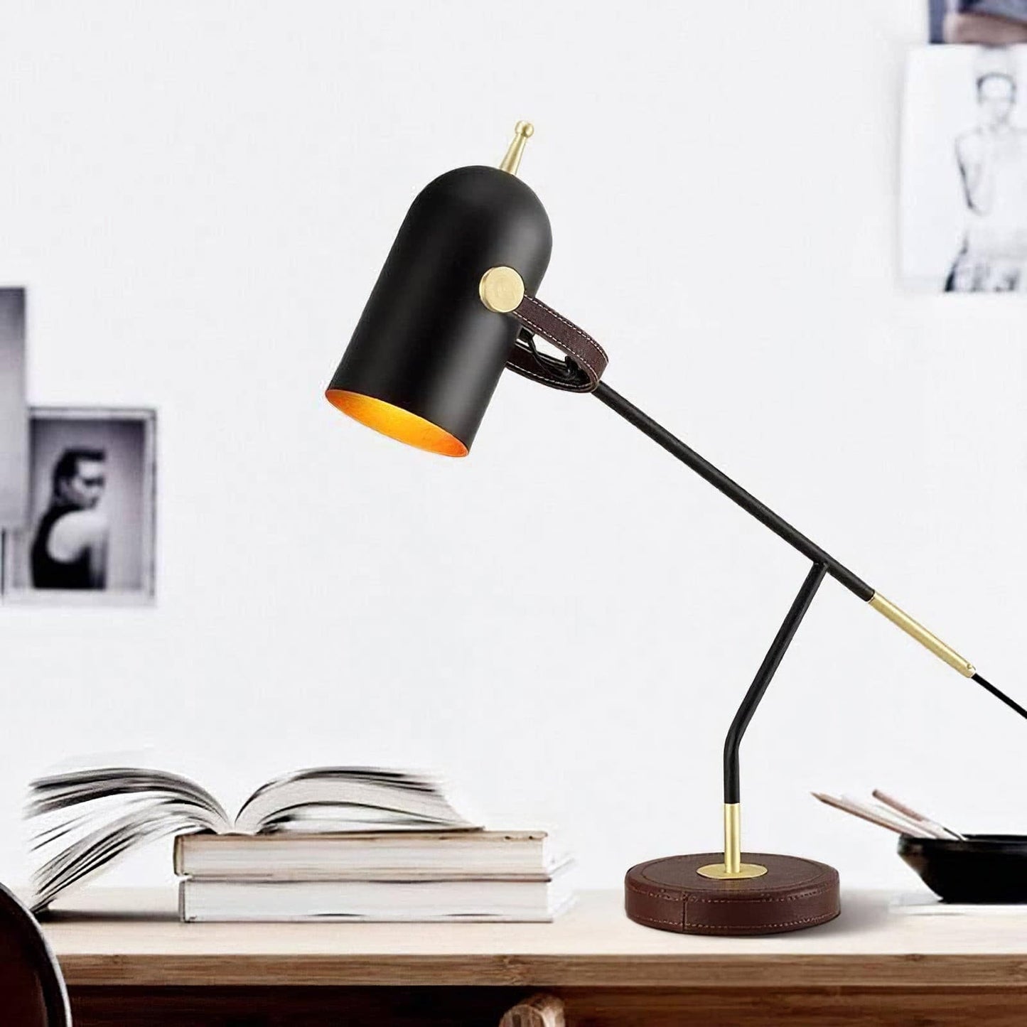 Sleek Desk Lamp | Black Metal Marble Base