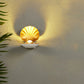 Beachy Gold Shell Wall Sconce Light