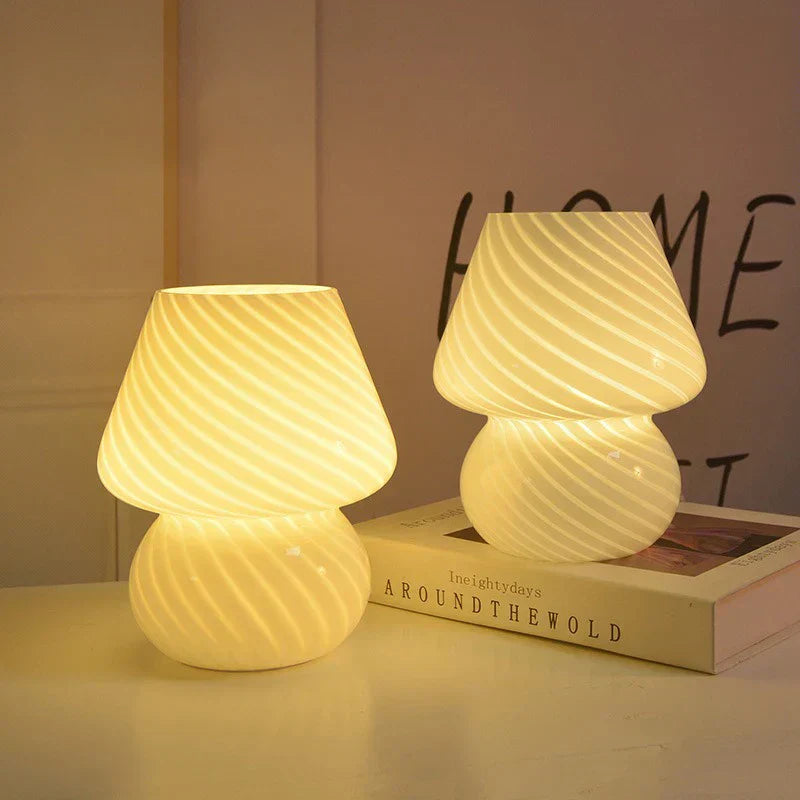 Stylish Glass Desk Lamp | Unique Swirl Pattern - HappyKidMart