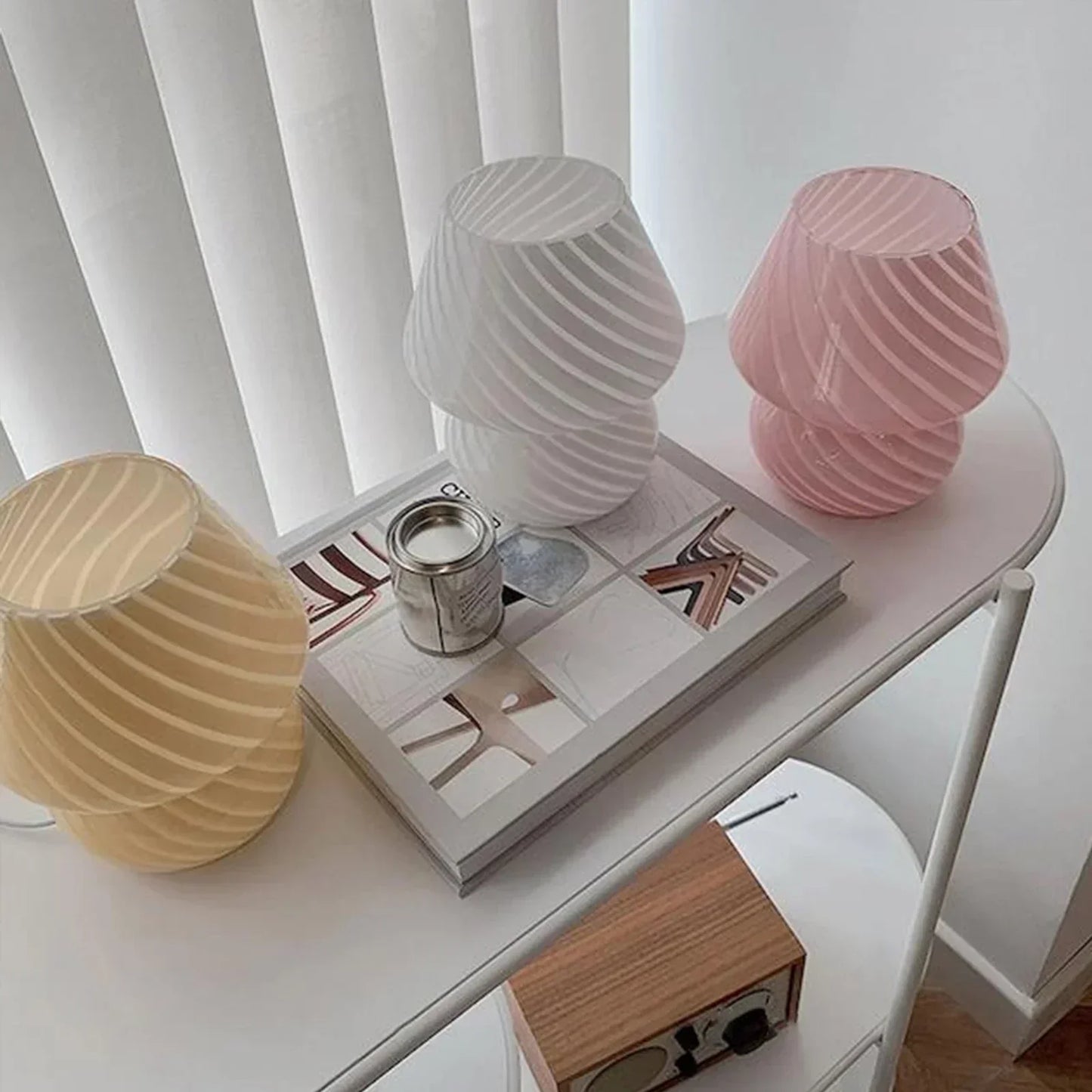 Stylish Glass Desk Lamp | Unique Swirl Pattern