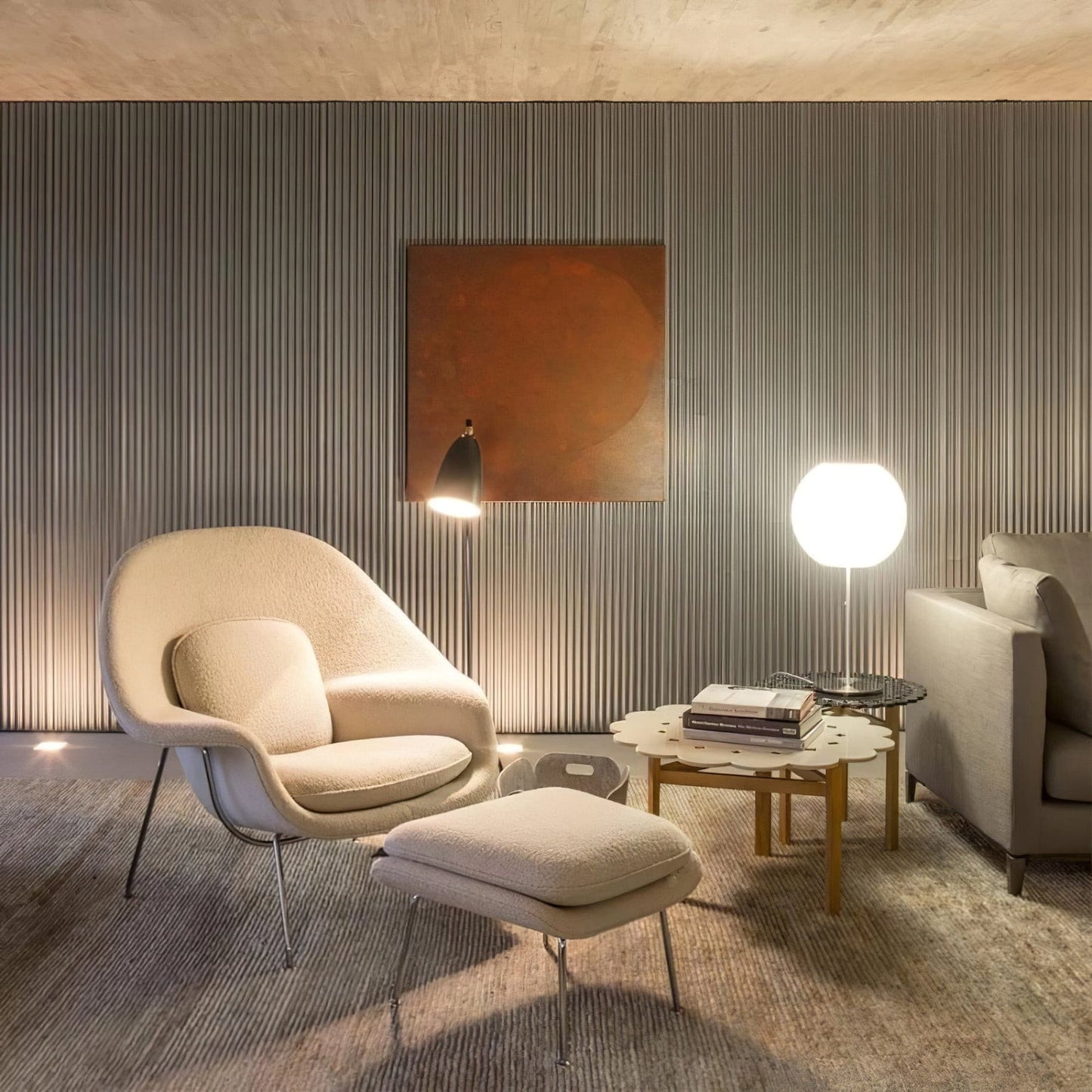 Contemporary White Glass Table Light