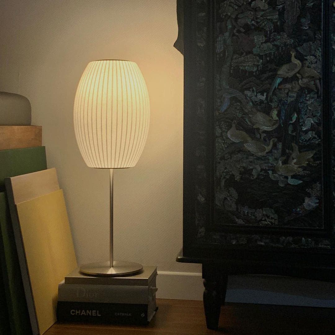 Contemporary White Glass Table Light