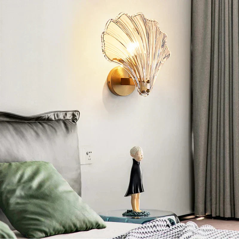 Beachy Glass Wall Light | Seashell Style Sconce