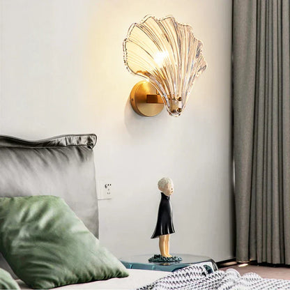 Beachy Glass Wall Light | Seashell Style Sconce