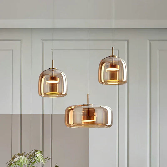 Stylish Amber Glass Drop Light - HappyKidMart