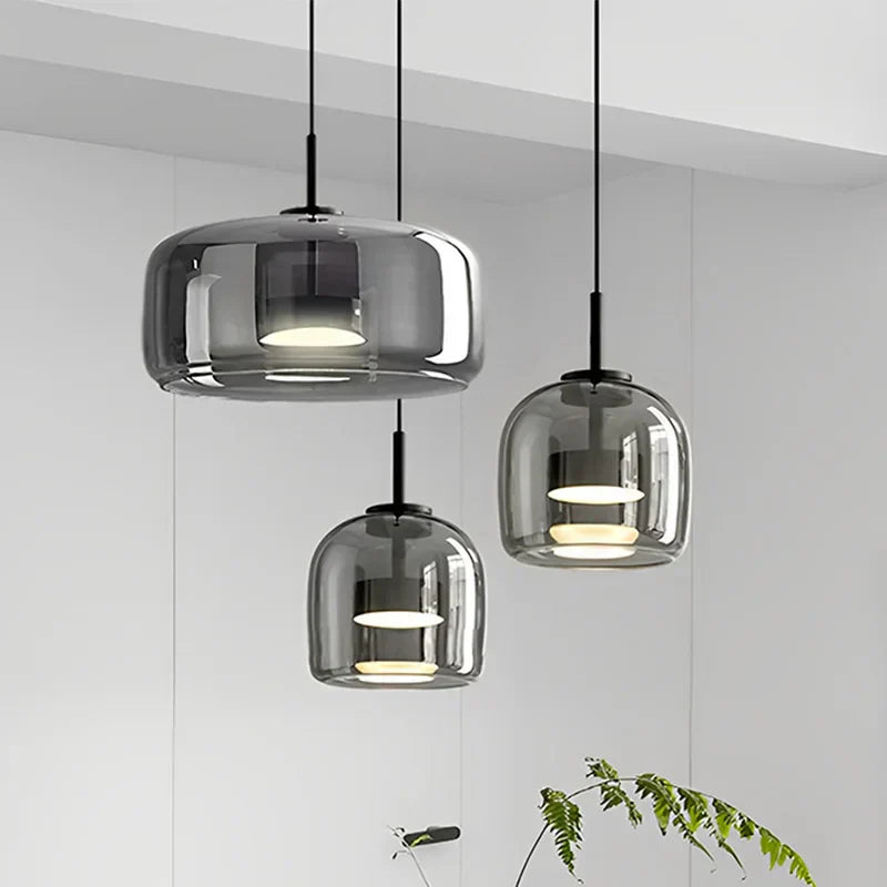 Stylish Amber Glass Drop Light