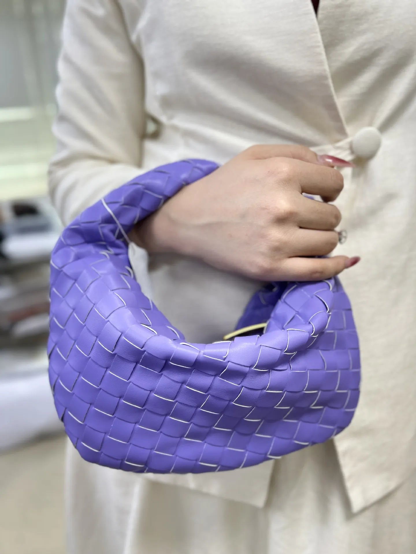 Braided Leather Tote Bag | Woven Pattern Style
