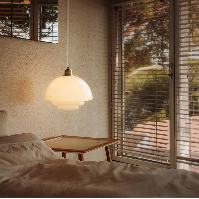 Elegant Glass Pendant Lighting with White Shade
