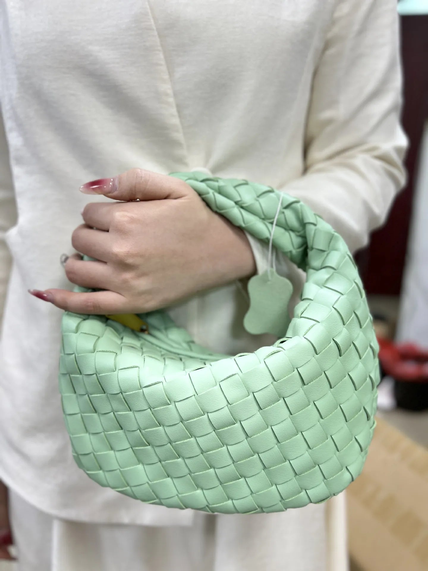 Braided Leather Tote Bag | Woven Pattern Style