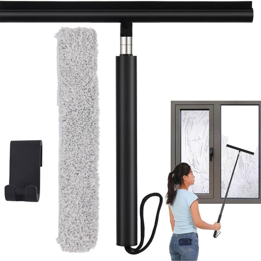 Long Handle Glass Squeegee | Adjustable Stainless Steel - HappyKidMart