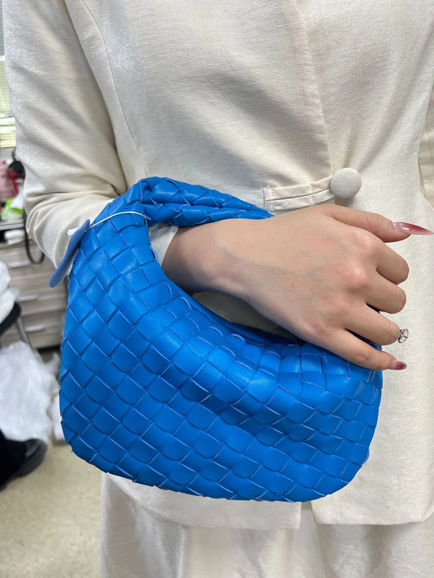 Braided Leather Tote Bag | Woven Pattern Style