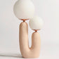 Earthtone Clay Desk Lamp with Glass Shade