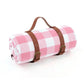 Traditional Outdoor Blanket | Red Plaid Design With Brown Straps