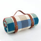Traditional Outdoor Blanket | Red Plaid Design With Brown Straps
