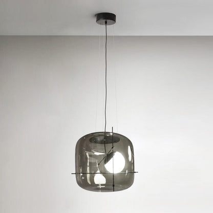 Stylish Glass Hanging Light | Dark Cube Shade