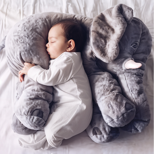 Cuddly Elephant Cushion | Cozy Baby Pillow - HappyKidMart