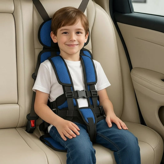 Compact Child Car Booster Seat for Travel Safety - HappyKidMart