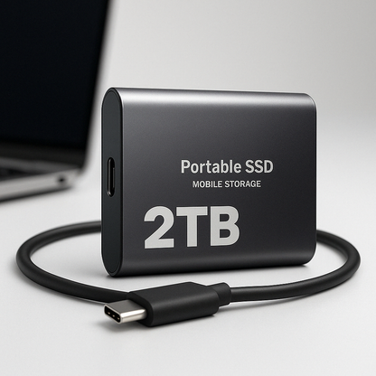 Fast USB-C 2TB Portable SSD Storage Drive - HappyKidMart