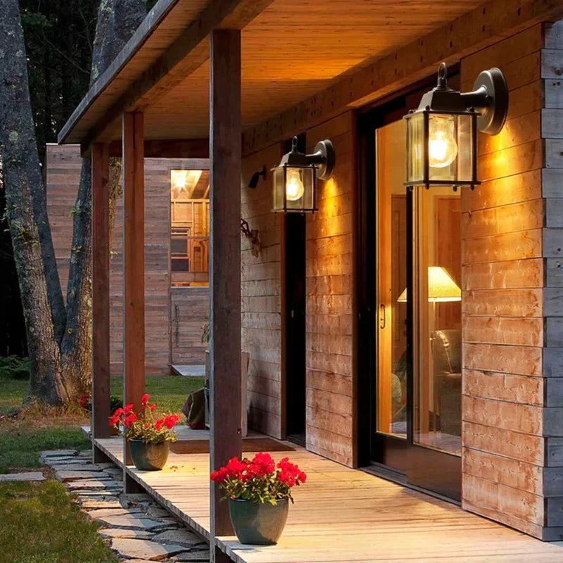Classic Black Metal Outdoor Wall Light - HappyKidMart