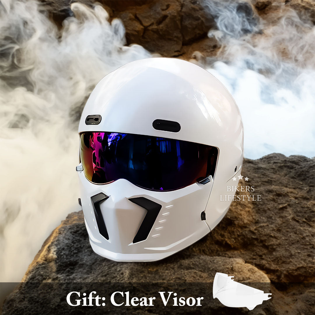 Classic Black Full Face Motorcycle Helmet