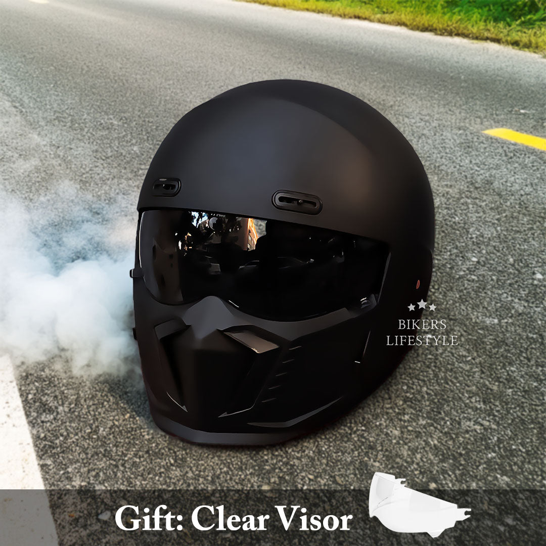 Classic Black Full Face Motorcycle Helmet