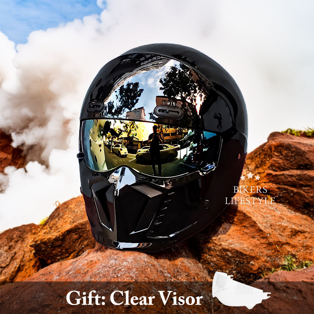 Classic Black Full Face Motorcycle Helmet