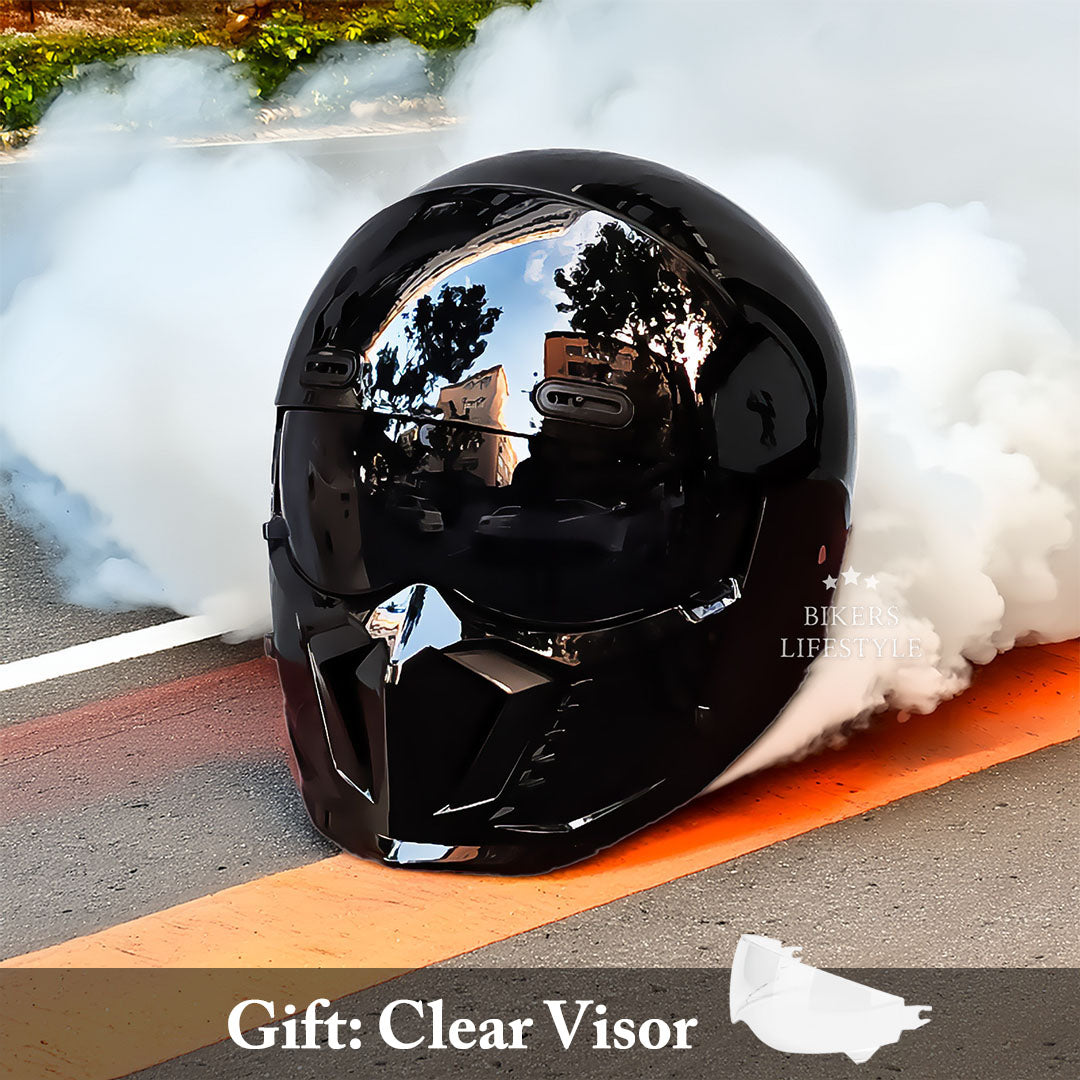 Classic Black Full Face Motorcycle Helmet