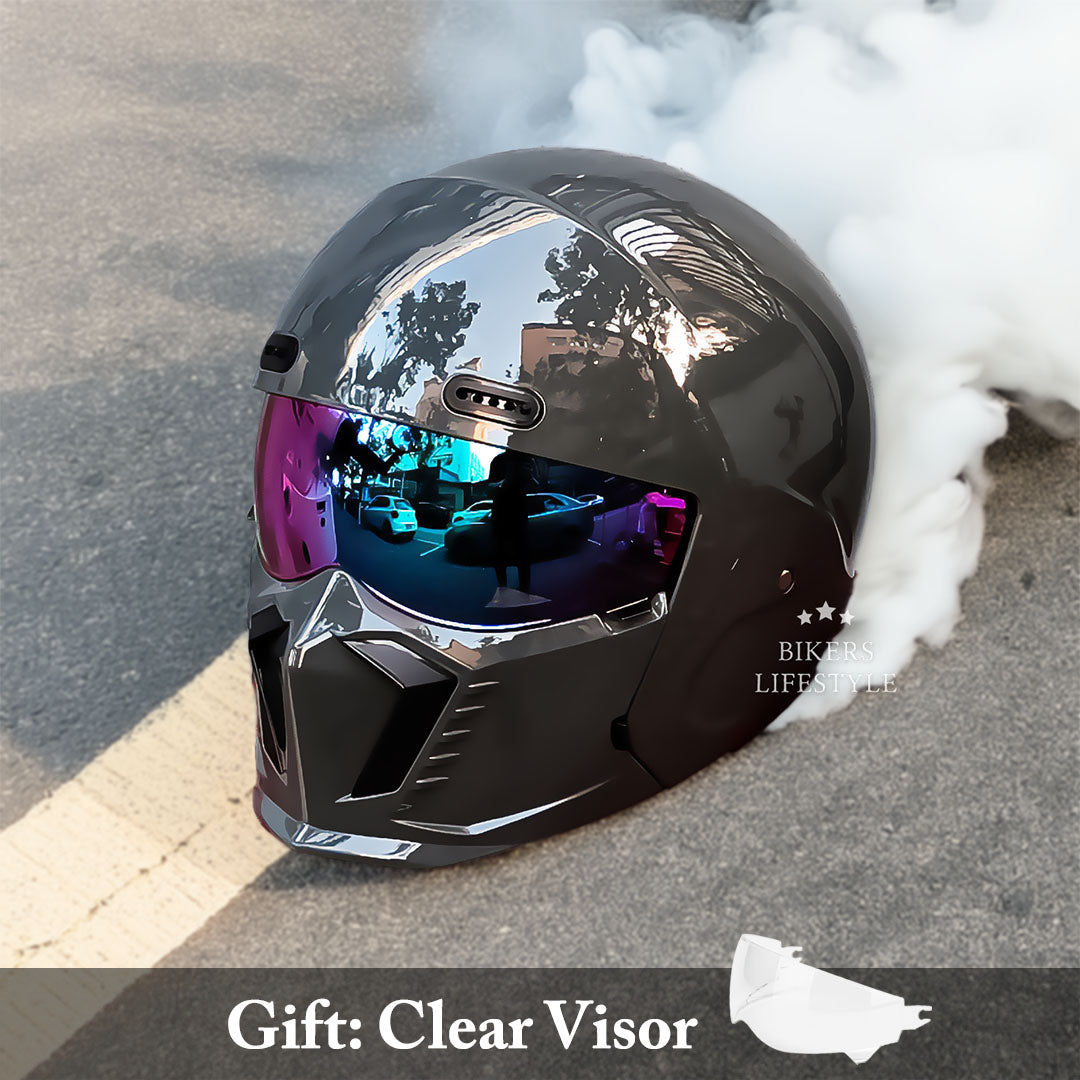 Classic Black Full Face Motorcycle Helmet