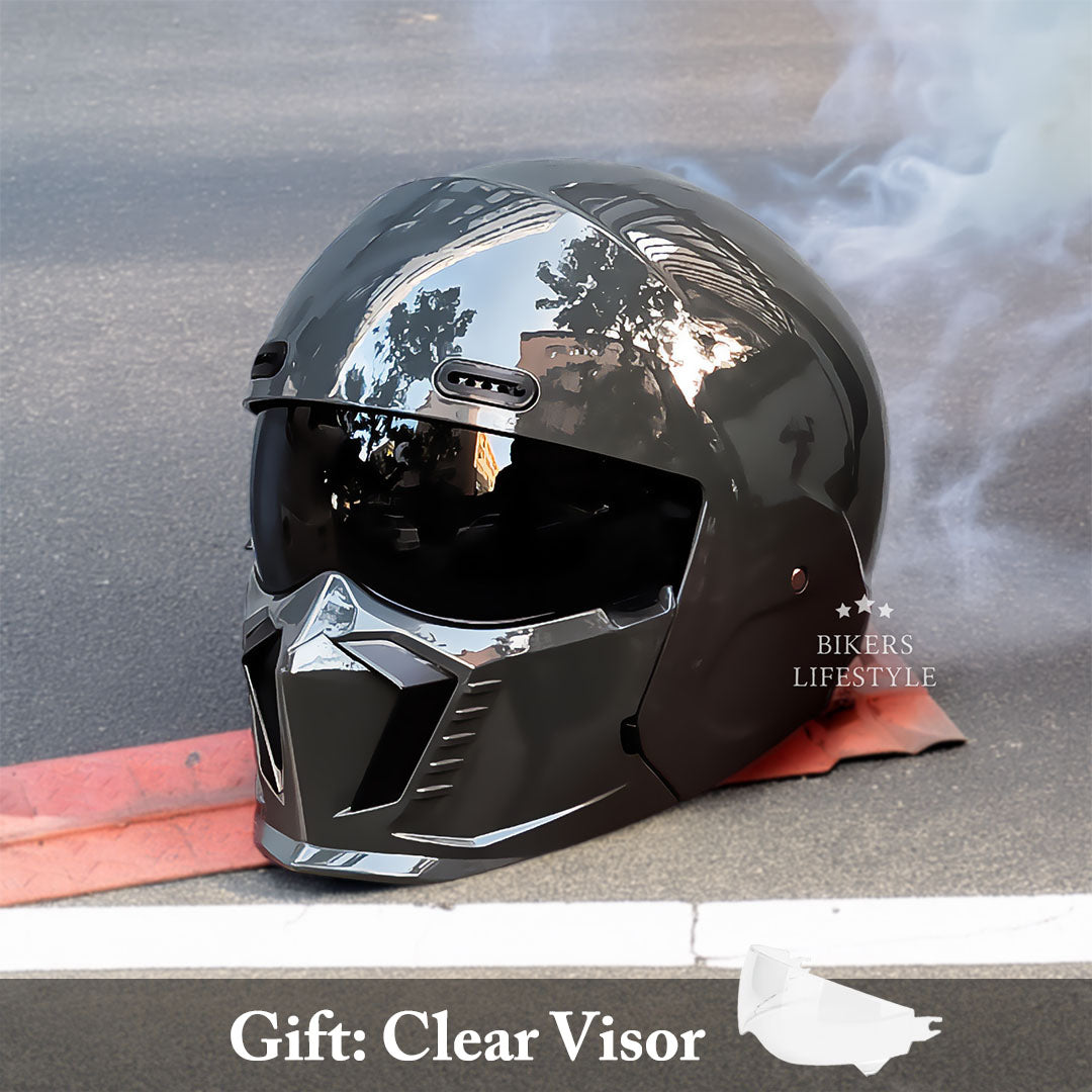Classic Black Full Face Motorcycle Helmet