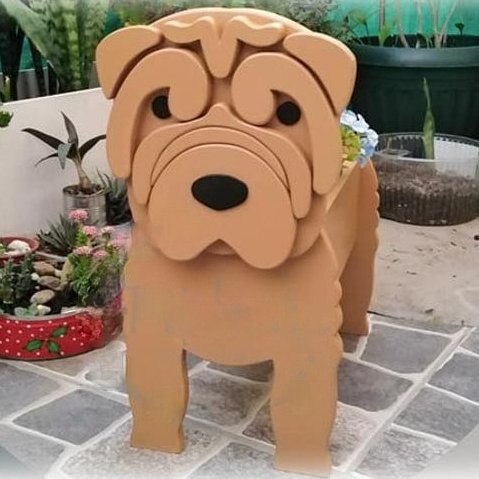 Adorable Dog Figurine Garden Planter