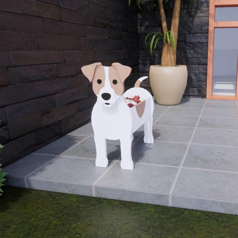 Adorable Dog Figurine Garden Planter