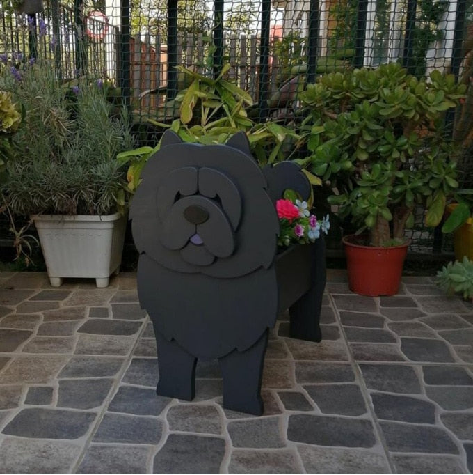Adorable Dog Figurine Garden Planter