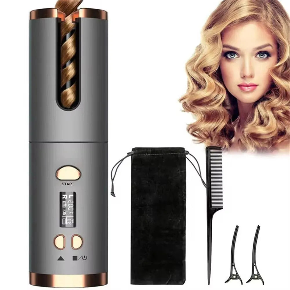 Easy Use Cordless Hair Curling Iron - HappyKidMart