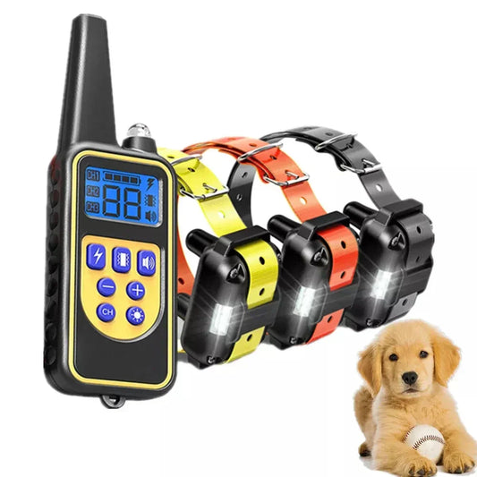 Waterproof Rechargeable Dog Trainer Collar with LED Lights - HappyKidMart