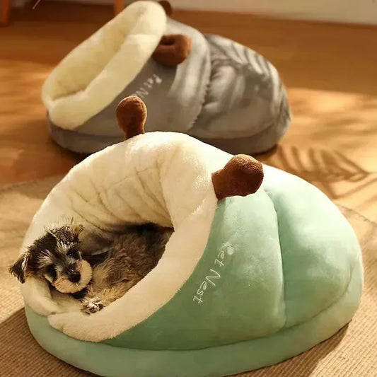 Soft Pet Fleece Bed | Warm Plush Animal Nest - HappyKidMart