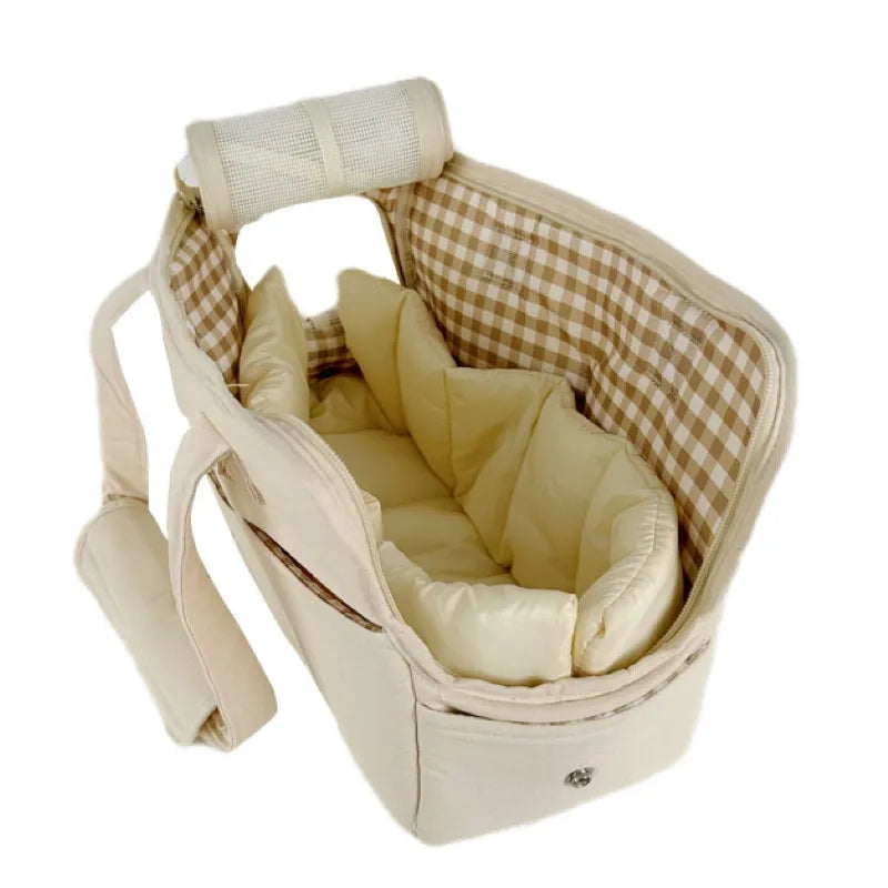 Luxury Dog Carrier Bag | Soft Cotton Pet Tote