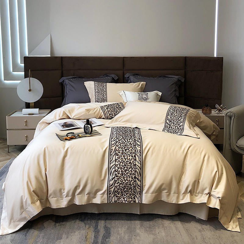 Premium Soft Grey Embroidered Bed Sheet Set