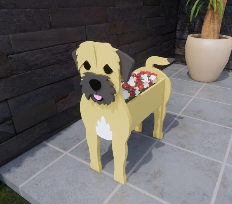 Adorable Dog Figurine Garden Planter