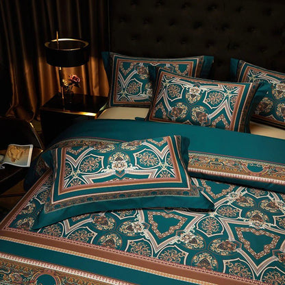 Soft Teal Cotton Bedding Set