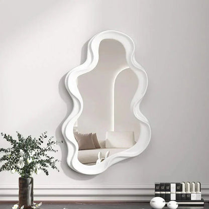 Curved Wall Mirror | White Rounded Frame