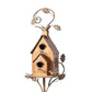 Rustic Metal Birdhouse | Double Entry Garden Bird Home