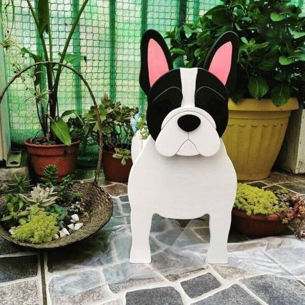 Adorable Dog Figurine Garden Planter