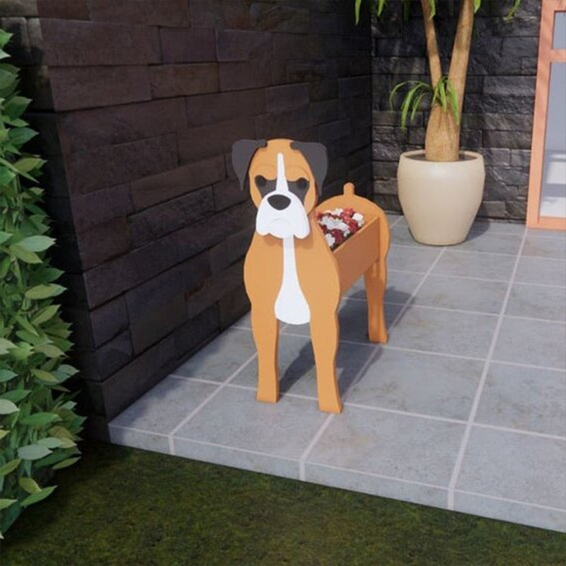 Adorable Dog Figurine Garden Planter