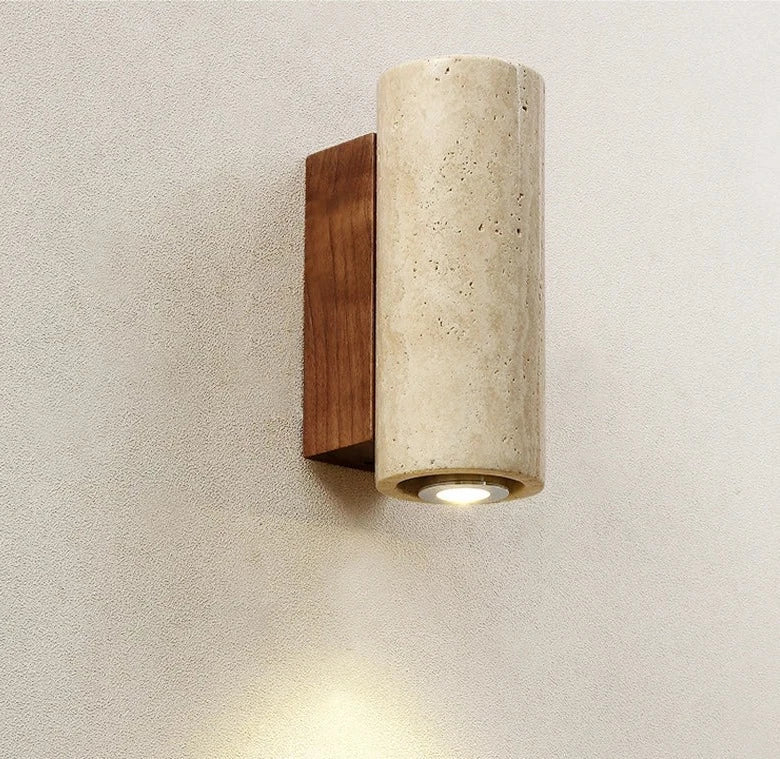 Rustic LED Stone Wall Sconce